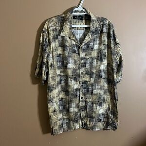Rayon dress shirt abstract pattern. B6